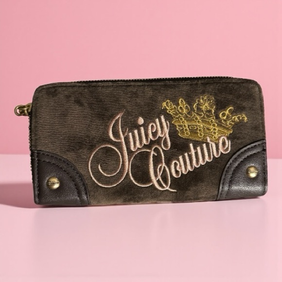 Juicy Couture Brown and Gold Embroidered Wallet - Picture 2 of 4